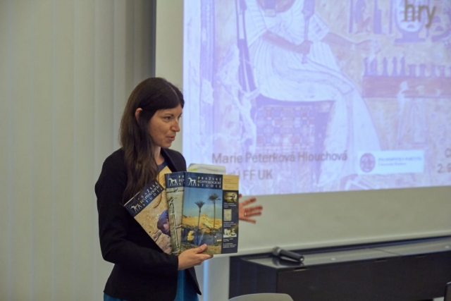 Marie Peterková Hlouchová during a lecture